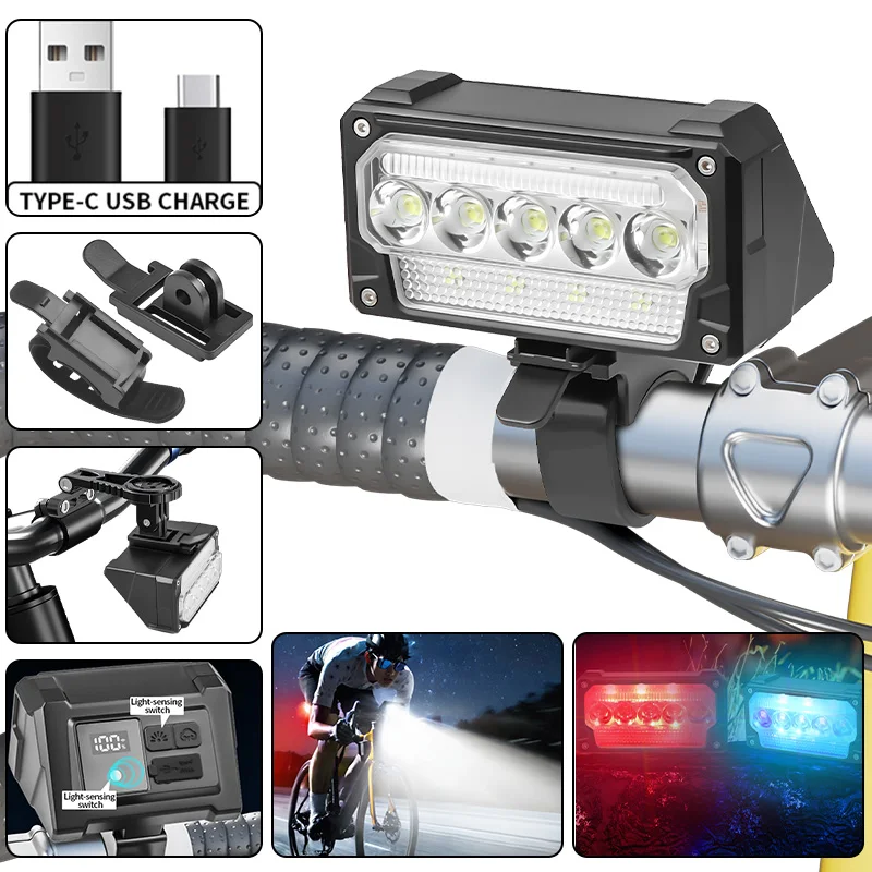 Cycling Gear Charging Station - Bike Light 15LED USB Rechargeable Bicycle