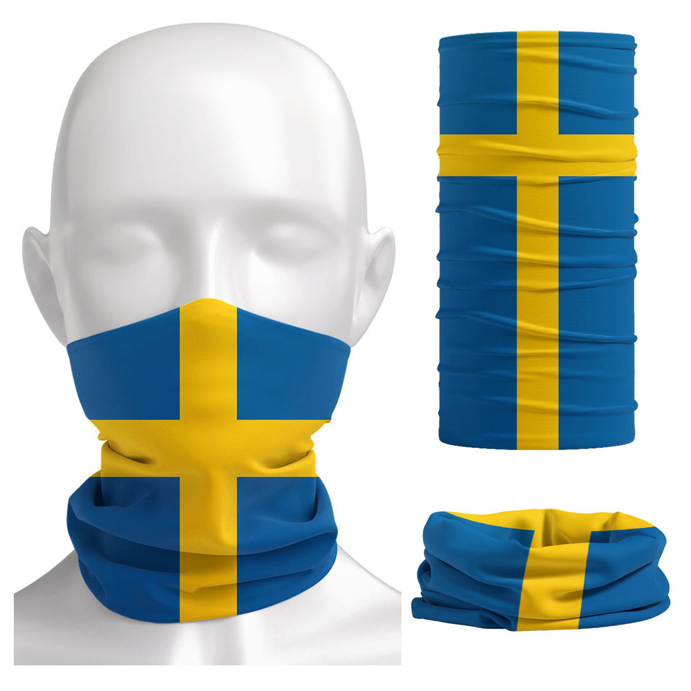 Cycling Gear Usa - Sweden Flag Printed Bandana Headwear Riding