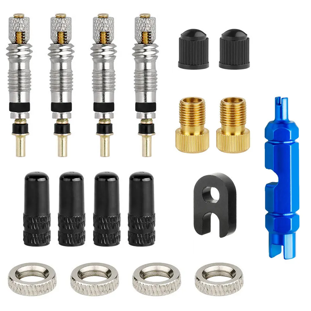 Bike Tube Repair Kit - 6/18Pcs Bicycle Valve Core French Nozzle