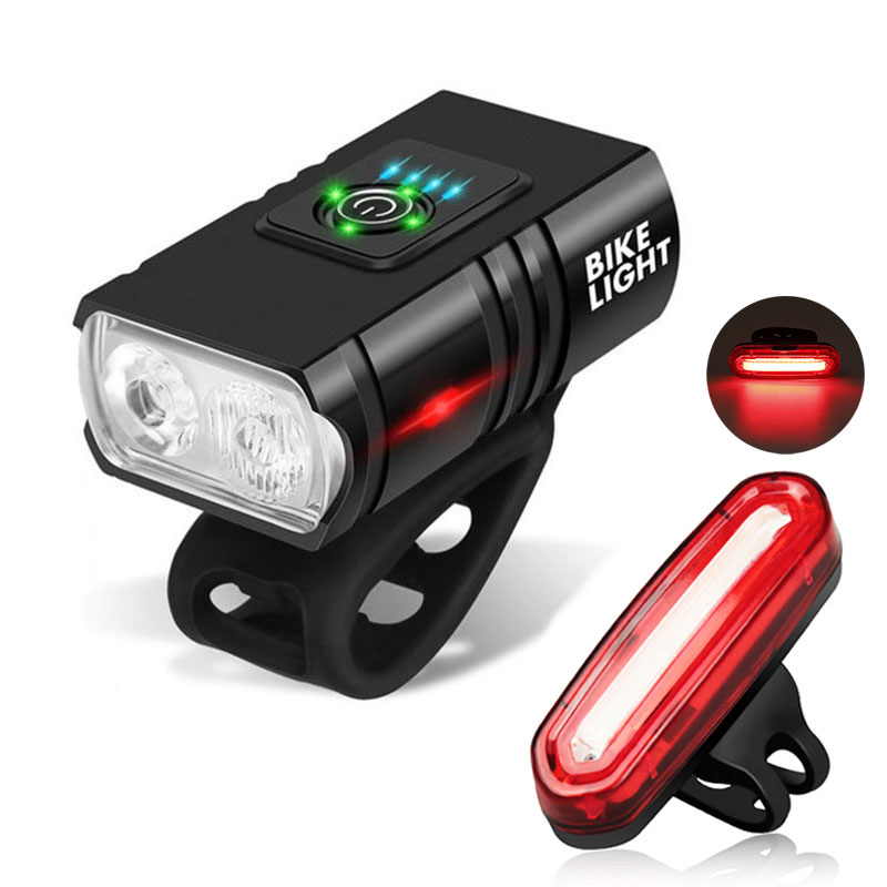 Cycling Gear Charging Station - 2-Pack Bicycle Lights Led Front USB