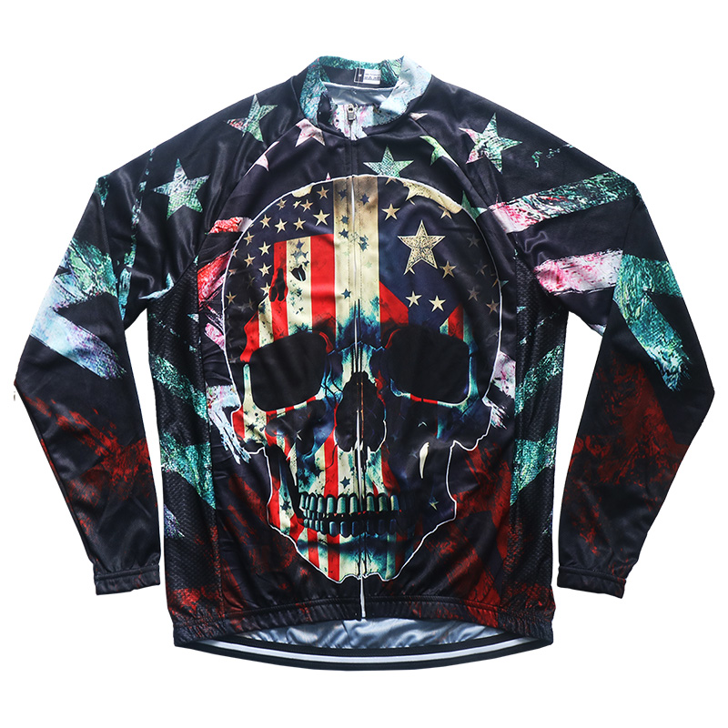 Cycling Gear Lycra - Cycling Jersey Jacket, USA Skull, Motocross