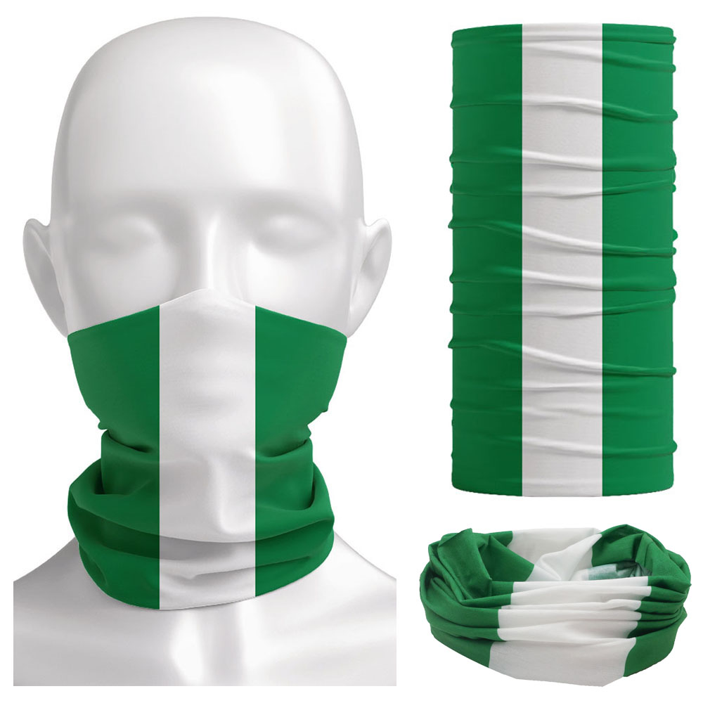 Cycling Gear Usa - Nigeria Flag Bandanna Women Neck Gaiter