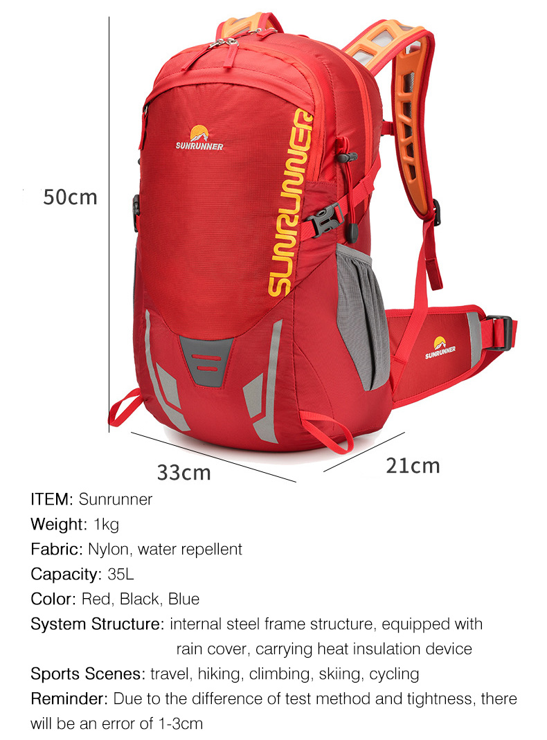35L Hiking Backpack Bag Large  - Cycling Gear Organizer Bag recension och pris