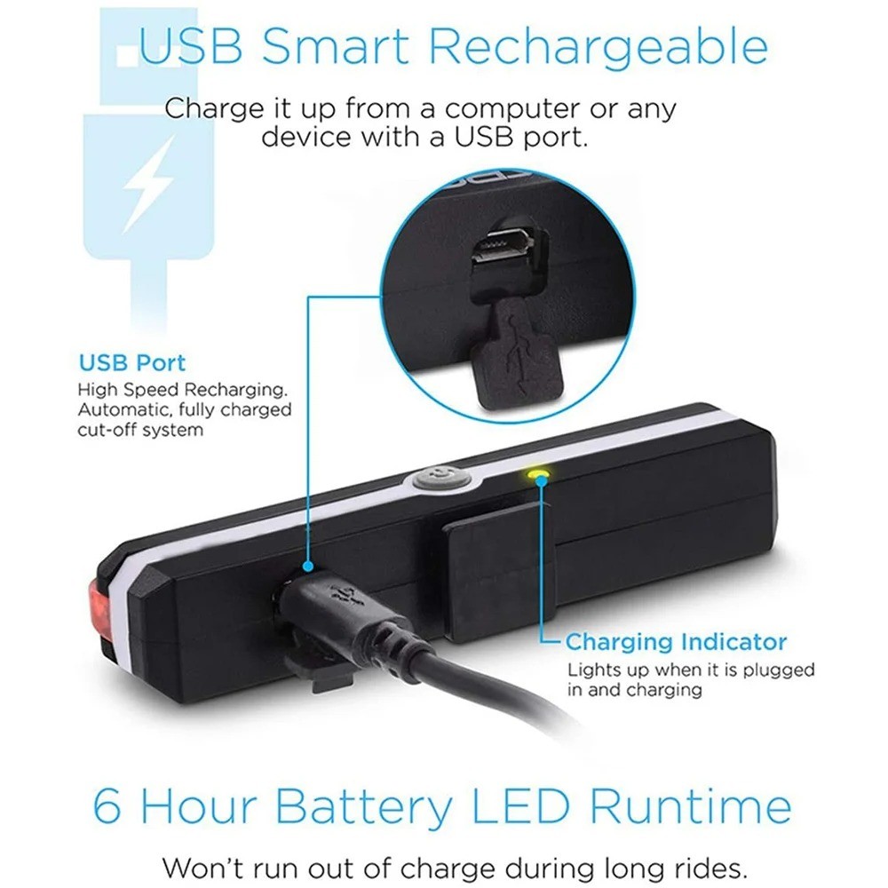COB LED Bicycle Tail Light 6 M - Cycling Gear Charging Station recension och pris