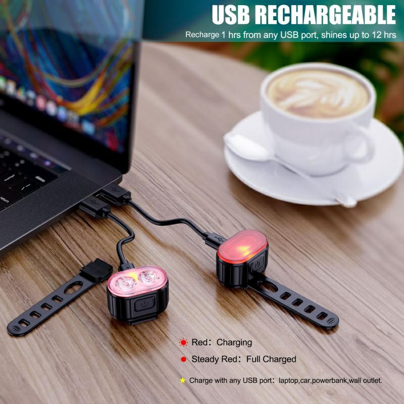 Bike Lights LED USB Rechargeab - Cycling Gear Charging Station recension och pris