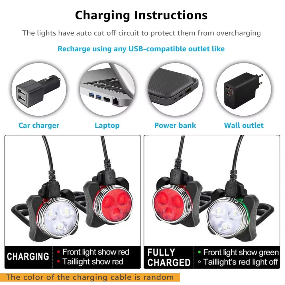 LED Bicycle Front Rear Light U - Cycling Gear Charging Station recension och pris