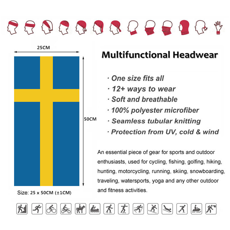 Sweden Flag Printed Bandana He - Cycling Gear Usa recension och pris