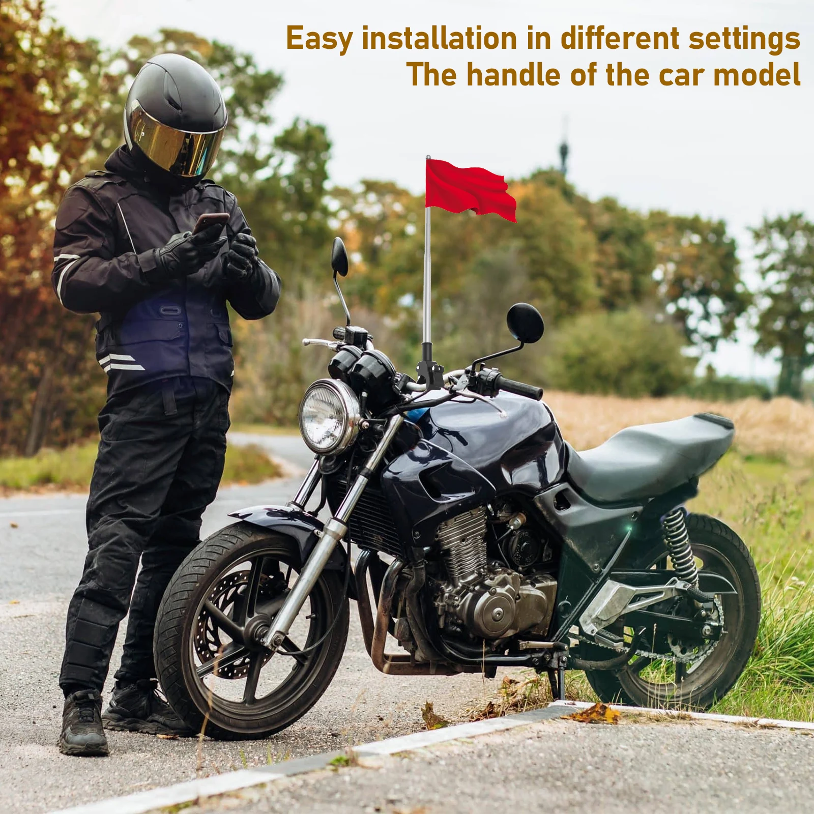 2Pcs Motorcycle Flagpole Unive - Cycling Gear Shelf recension och pris