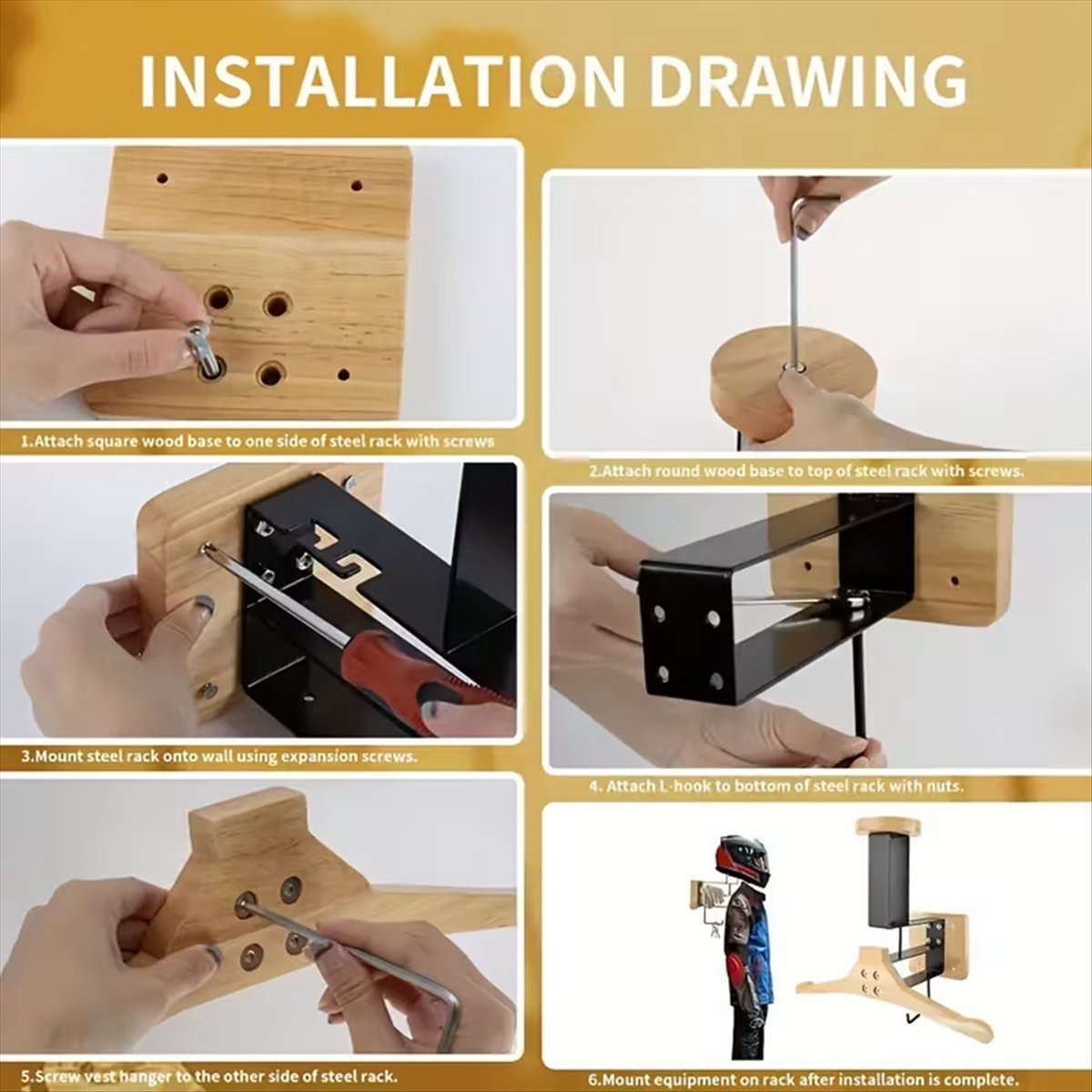 New arrival  Motorcycle Wooden - Cycling Gear Shelf recension och pris