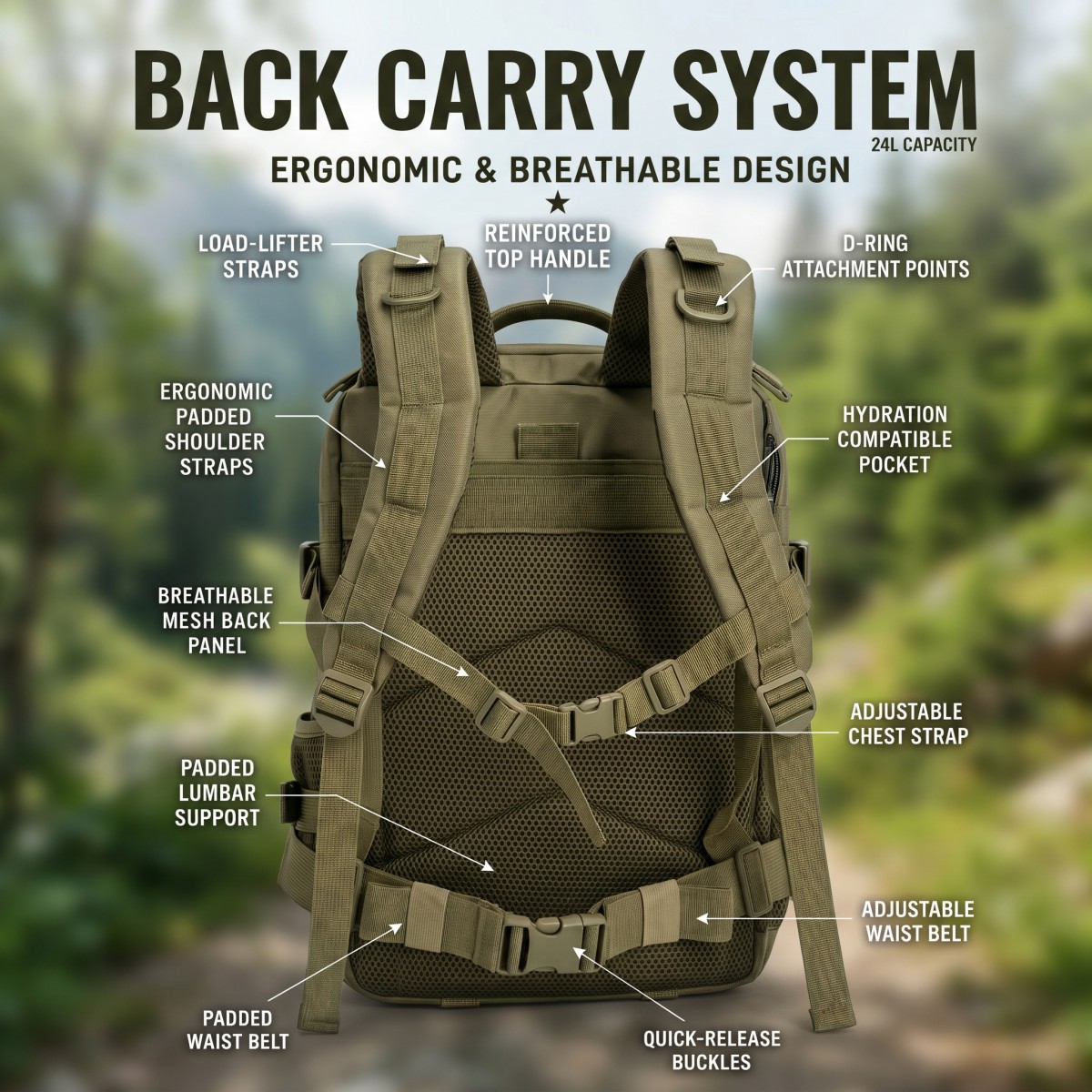 24L Molle Tactical Backpack fo - Cycling Gear Duffle recension och pris