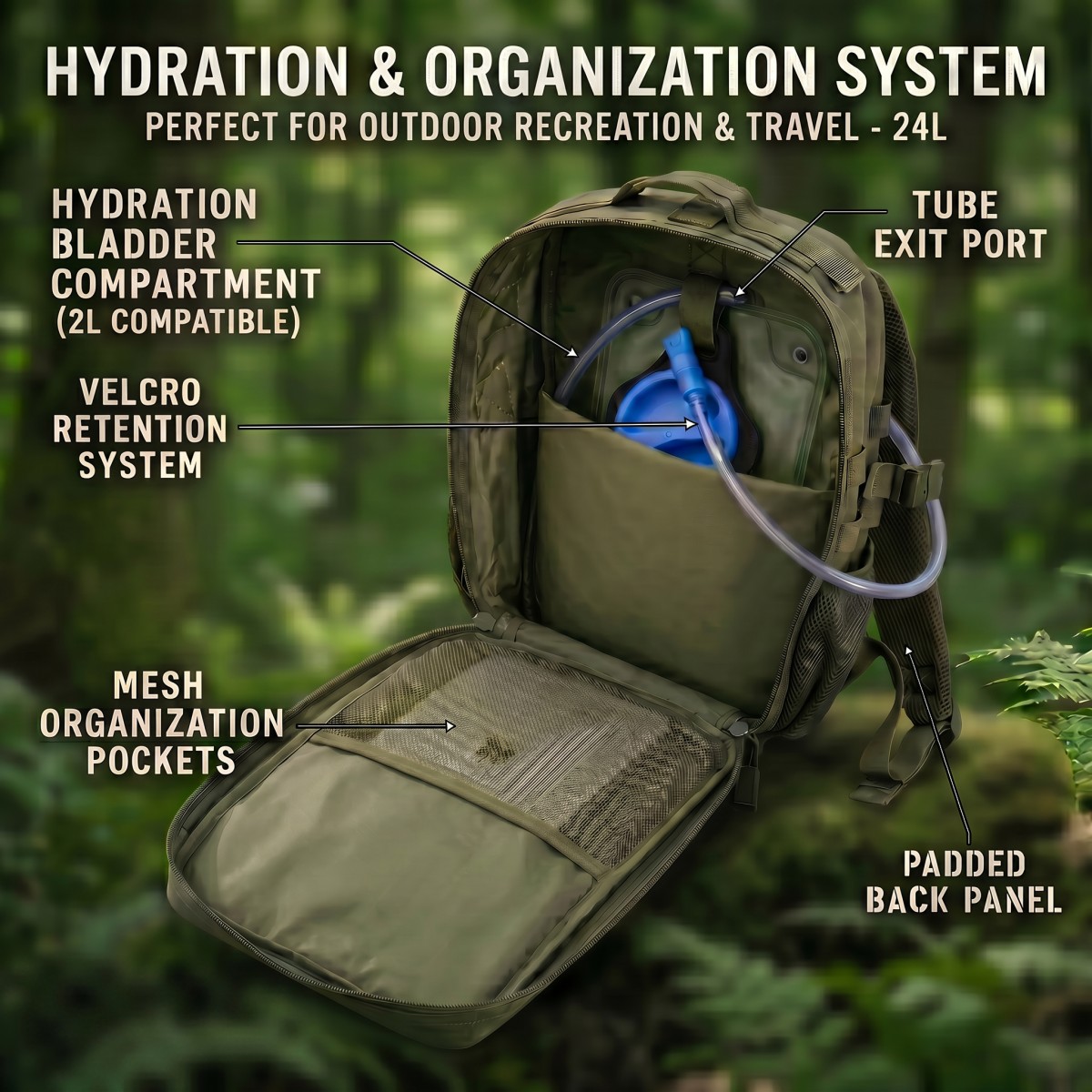 24L Molle Tactical Backpack fo - Cycling Gear Duffle recension och pris