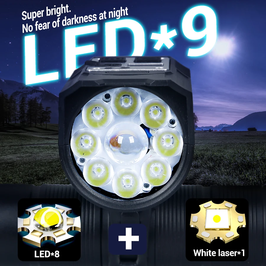 9 LED Bicycle Headlight USB Re - Cycling Gear Charging Station recension och pris