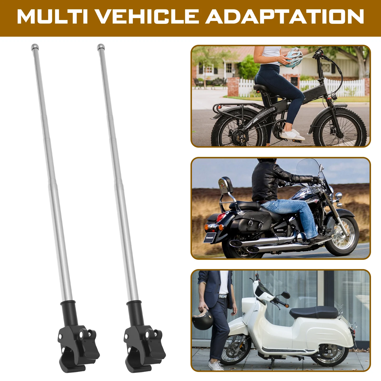 2Pcs Motorcycle Flagpole Unive - Cycling Gear Shelf recension och pris