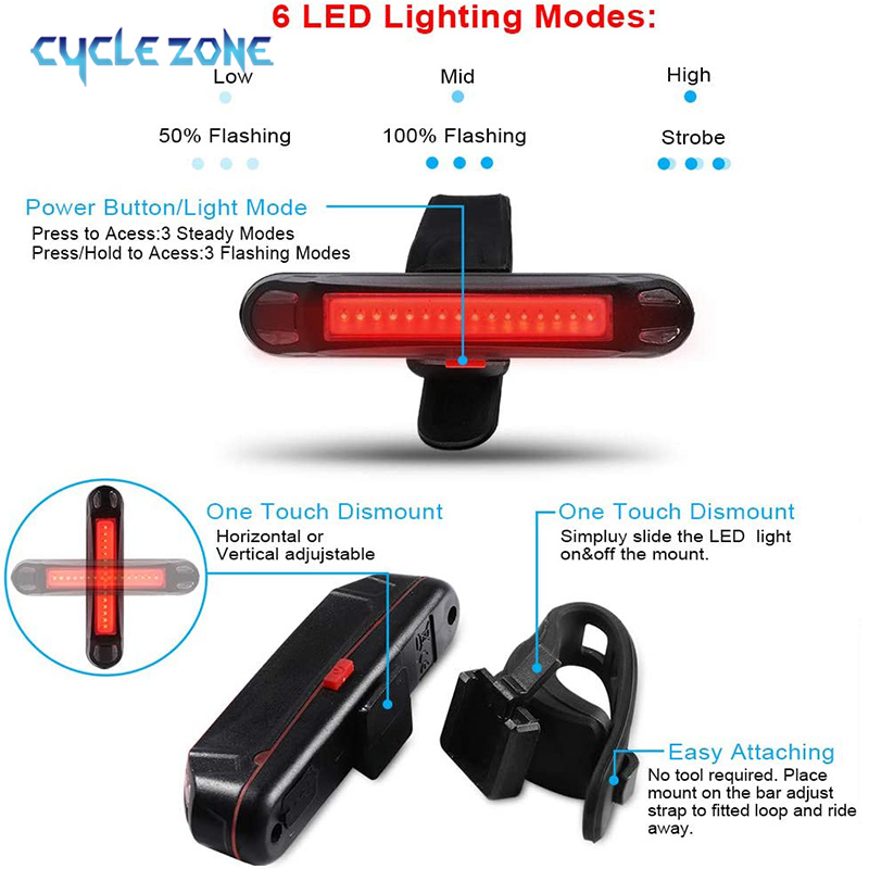 Bike Tail Light USB Rechargeab - Cycling Gear Charging Station recension och pris