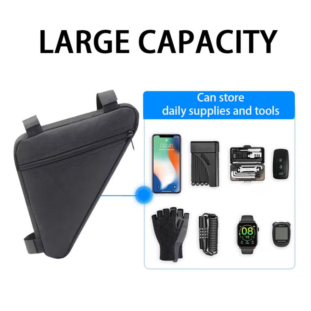 PINMOAP Bicycle Triangle Bag W - Cycling Gear Pouch recension och pris